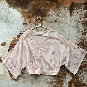 Blush Boho Deep-V neck Blouse